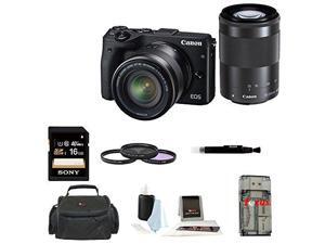 Canon EOS M3 Mirrorless Digital Camera with EF-M 18-55mm & 55-200mm Lens Bundle Canon EOS M3 Mirrorless Digital Camera with EF-M 18-55mm & 55-200mm Lens Bundle