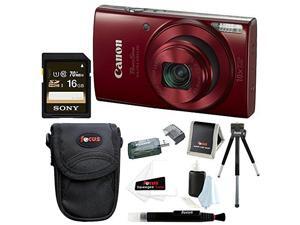 Canon PowerShot ELPH 190 IS 20 MP Digital Camera (Red) w/ 16GB Accessory Bundle Canon PowerShot ELPH 190 IS 20 MP Digital Camera (Red) w/ 16GB Accessory Bundle