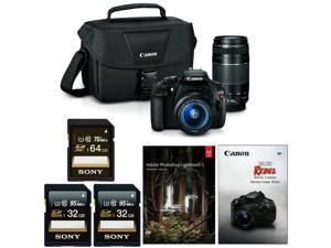 Canon EOS Rebel T5 DSLR Camera w/ 18-55mm & 75-300mm Lenses & Adobe Lightroom Bundle Canon EOS Rebel T5 DSLR Camera w/ 18-55mm & 75-300mm Lenses & Adobe Lightroom Bundle