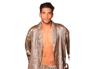 Lovely Day Lingerie Men's Animal Leopard Print Short Pant Robe Set Lovely Day Lingerie Men's Animal Leopard Print Short Pant Robe Set