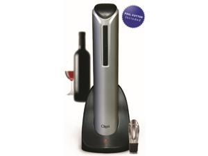 Ozeri Pro Electric Wine Bottle Opener in Silver, with Wine Pourer, Stopper, Foil Cutter and Elegant Recharging Stand Ozeri Pro Electric Wine Bottle Opener in Silver, with Wine Pourer, Stopper, Foil Cutter and Elegant Recharging Stand