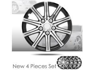14" 10 Spikes Silver Hubcap Covers with Black Rim Brand New Set of 4 Pieces 528 14" 10 Spikes Silver Hubcap Covers with Black Rim Brand New Set of 4 Pieces 528