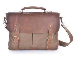 Gootium 21108BR High Density Canvas Full Grain Leather Messenger Bag For 14" Laptop - Coffee Gootium 21108BR High Density Canvas Full Grain Leather Messenger Bag For 14" Laptop - Coffee