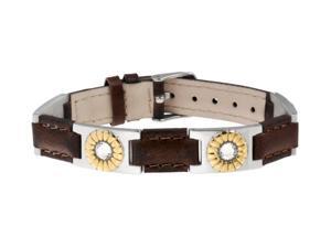 Sabona Jewelry Womens Bracelet Leather Duet Magnetic Silver Brown 260 Sabona Jewelry Womens Bracelet Leather Duet Magnetic Silver Brown 260
