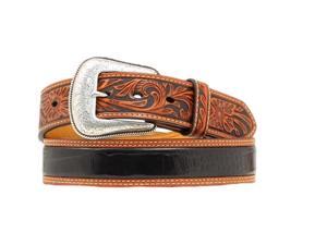 Nocona Western Belt Mens Gator Tooled Leather 34 Brown Black N2495267 Nocona Western Belt Mens Gator Tooled Leather 34 Brown Black N2495267