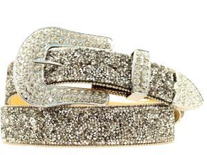 Ariat Western Belt Womens Clear Crystal Chips XL Black A1510801 Ariat Western Belt Womens Clear Crystal Chips XL Black A1510801