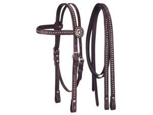 Tough-1 Bridle Embossed Dots Star Conchos Pony Dark Oil 42-8500 Tough-1 Bridle Embossed Dots Star Conchos Pony Dark Oil 42-8500