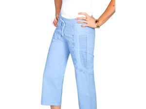 Scully Western Pants Womens Cotton Drawstring Capri M Blue PSL-101 Scully Western Pants Womens Cotton Drawstring Capri M Blue PSL-101
