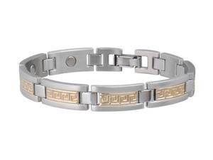 Sabona Jewelry Mens Bracelet Greek Key Duet Magnetic M Silver Gold 374 Sabona Jewelry Mens Bracelet Greek Key Duet Magnetic M Silver Gold 374