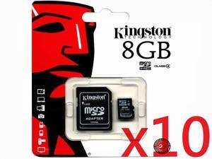 Kingston SDC4 Class 4 8GB 8G SDHC Micro Memory Card W/ Adapter + Retail Packing SDC4/8GB HK077 - Pack of 10 Kingston SDC4 Class 4 8GB 8G SDHC Micro Memory Card W/ Adapter + Retail Packing SDC4/8GB HK077 - Pack of 10