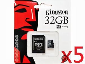 Kingston 32GB 32G MicroSDHC Micro SD HC SDHC Memory Card UHS-1 Class 10 C10 SDC10/32GB W/ Adapter + Retail Packing HK081 - Pack of 5 Kingston 32GB 32G MicroSDHC Micro SD HC SDHC Memory Card UHS-1 Class 10 C10 SDC10/32GB W/ Adapter + Retail Packing HK081 - Pack of 5