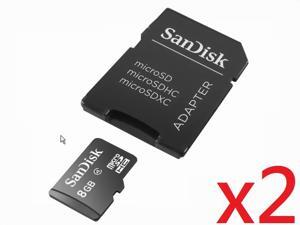 SanDisk Class 4 C4 Ultra microSDHC micro SD HC SDHC TF Memory Card 8G 8GB W/ ADAPTER + Plastic Case SDSDQAB-008G HK069 - Pack of 2 SanDisk Class 4 C4 Ultra microSDHC micro SD HC SDHC TF Memory Card 8G 8GB W/ ADAPTER + Plastic Case SDSDQAB-008G HK069 - Pack of 2