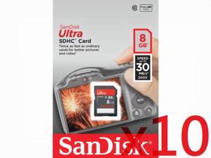 SanDisk 8GB Ultra SD SDHC Class 10 Memory Card 30MB/s HK119 - Pack of 10 SanDisk 8GB Ultra SD SDHC Class 10 Memory Card 30MB/s HK119 - Pack of 10