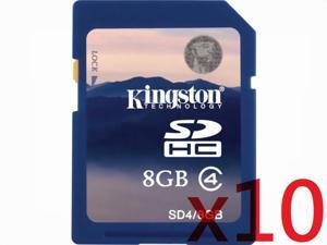 Kingston 8GB 8G 8 GB Class 4 C4 SDHC Flash Memory Card SD4/8GB HK147 - Pack of 10 Kingston 8GB 8G 8 GB Class 4 C4 SDHC Flash Memory Card SD4/8GB HK147 - Pack of 10