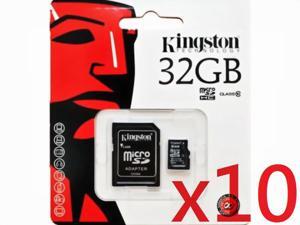 Kingston 32GB 32G MicroSDHC Micro SD HC SDHC Memory Card UHS-1 Class 10 C10 SDC10/32GB W/ Adapter + Retail Packing HK081 - Pack of 10 Kingston 32GB 32G MicroSDHC Micro SD HC SDHC Memory Card UHS-1 Class 10 C10 SDC10/32GB W/ Adapter + Retail Packing HK081 - Pack of 10