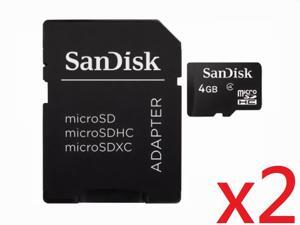 SanDisk Class 4 C4 Ultra microSDHC micro SD HC SDHC TF Memory Card 4G 4GB W/ ADAPTER + Plastic Case SDSDQ-004G HK068 - Pack of 2 SanDisk Class 4 C4 Ultra microSDHC micro SD HC SDHC TF Memory Card 4G 4GB W/ ADAPTER + Plastic Case SDSDQ-004G HK068 - Pack of 2