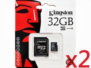 Kingston 32GB 32G MicroSDHC Micro SD HC SDHC Memory Card UHS-1 Class 10 C10 SDC10/32GB W/ Adapter + Retail Packing HK081 - Pack of 2 Kingston 32GB 32G MicroSDHC Micro SD HC SDHC Memory Card UHS-1 Class 10 C10 SDC10/32GB W/ Adapter + Retail Packing HK081 - Pack of 2