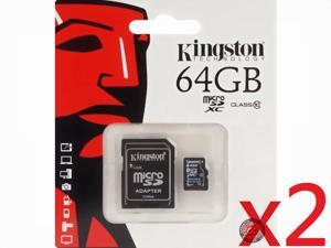 Kingston 64GB 64G MicroSDHC Micro SD XC SDXC Memory Card UHS-1 Class 10 C10 SDXC10/64GB W/ Adapter + Retail Packing HK082 - Pack of 2 Kingston 64GB 64G MicroSDHC Micro SD XC SDXC Memory Card UHS-1 Class 10 C10 SDXC10/64GB W/ Adapter + Retail Packing HK082 - Pack of 2