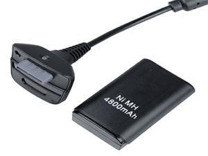 4800mAh Rechargeable Battery Pack Charger for XBOX 360 Wireless Controller Black 4800mAh Rechargeable Battery Pack Charger for XBOX 360 Wireless Controller Black