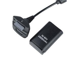 4800mAh Battery Pack + Charger Cable for Xbox 360 Wireless Controller Black New 4800mAh Battery Pack + Charger Cable for Xbox 360 Wireless Controller Black New