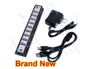 NEW 10-Port USB 2.0 Hub Splitter High Speed Power AC Adapter Desktop Laptop PC Win7 Mac /480Mbps NEW 10-Port USB 2.0 Hub Splitter High Speed Power AC Adapter Desktop Laptop PC Win7 Mac /480Mbps