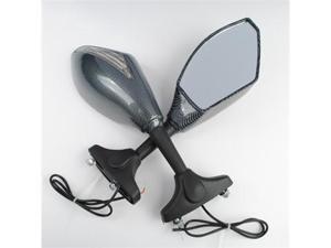 Pair Amber LED Integrated Motorcycle Carbon Turn Signal Mirrors Honda Suzuki Kawasaki Yamaha Ducati Pair Amber LED Integrated Motorcycle Carbon Turn Signal Mirrors Honda Suzuki Kawasaki Yamaha Ducati