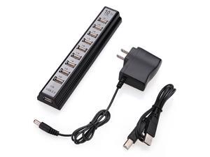 10 Ports Splitter High Speed USB HUB 2.0 AC Power Adapter for Laptop PC Black New 10 Ports Splitter High Speed USB HUB 2.0 AC Power Adapter for Laptop PC Black New