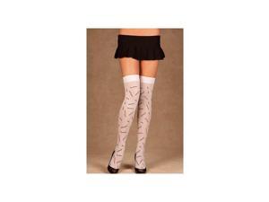 Elegant Moments White Opaque Thigh Hi with Stitches 1867 White One Size Fits All Elegant Moments White Opaque Thigh Hi with Stitches 1867 White One Size Fits All