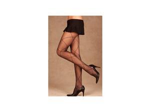 Elegant Moments Black Pantyhose with Sheer Criss Cross 1841 Black One Size Fits Elegant Moments Black Pantyhose with Sheer Criss Cross 1841 Black One Size Fits