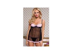 Seven 'til Midnight Angelcake Babydoll Set 9705 Black/Pink Small Seven 'til Midnight Angelcake Babydoll Set 9705 Black/Pink Small