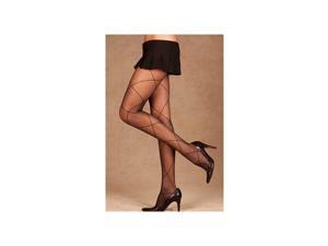 Elegant Moments Black Pantyhose with Sheer Criss Cross Detail 1841Q Black One Elegant Moments Black Pantyhose with Sheer Criss Cross Detail 1841Q Black One