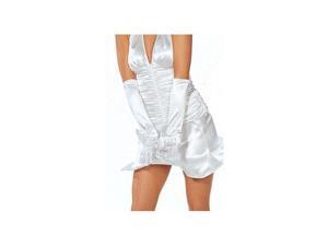 Long Satin Gloves W/Bow Accent White One Size Fits All Long Satin Gloves W/Bow Accent White One Size Fits All