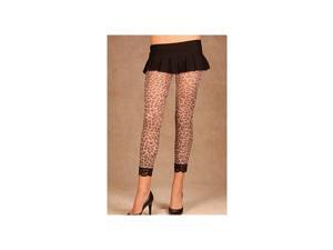 Elegant Moments Leopard Print Leggings with Lace Trim 1830 Leopard One Size Fits Elegant Moments Leopard Print Leggings with Lace Trim 1830 Leopard One Size Fits