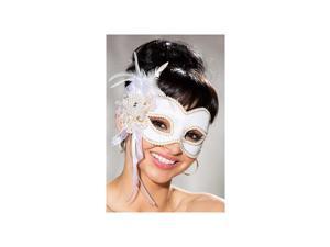 Shirley of Hollywood White Satin Half Mask 919 White One Size Fits All Shirley of Hollywood White Satin Half Mask 919 White One Size Fits All