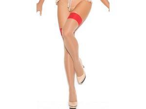 Sheer Cuban Foot Thigh Highs Elegant Moments 1110 Nude/Red One Size Fits All Sheer Cuban Foot Thigh Highs Elegant Moments 1110 Nude/Red One Size Fits All