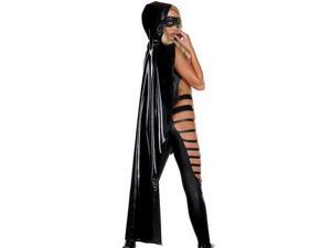 Black Metallic Hooded Cape Forplay 995103 Black One Size Fits All Black Metallic Hooded Cape Forplay 995103 Black One Size Fits All