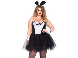 Queen Curvy Bunny Costume Leg Avenue 85484X Black/White 1X/2X Queen Curvy Bunny Costume Leg Avenue 85484X Black/White 1X/2X