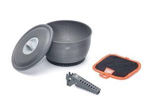 Esbit 2.35 Liter Camping Cook Pot with Heat Exchanger, Lid, Hot Pad, Pot Gripper and Storage Bag ESB87084 Esbit 2.35 Liter Camping Cook Pot with Heat Exchanger, Lid, Hot Pad, Pot Gripper and Storage Bag ESB87084