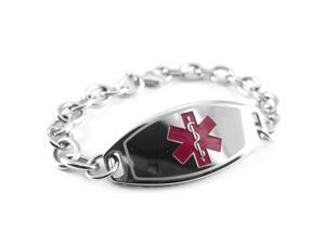 Dialysis Medical Alert Bracelet, Purple, O-Link Chain, PRE-ENGRAVED Dialysis Medical Alert Bracelet, Purple, O-Link Chain, PRE-ENGRAVED
