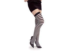 Black & White Striped Thigh Highs Rubies 7559 Black & White Striped Thigh Highs Rubies 7559