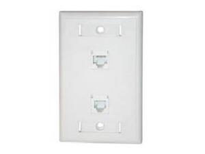 C2G 27418 C2G Cat5E RJ45 with Cat3 RJ12 Configured Wall Plate - White - 2 x Socket(s) - RJ-45, RJ-12 - White C2G 27418 C2G Cat5E RJ45 with Cat3 RJ12 Configured Wall Plate - White - 2 x Socket(s) - RJ-45, RJ-12 - White