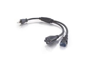 6ft 16 AWG 1-to-2 Power Cord Splitter (NEMA 5-15P to 1 NEMA 5-15R + 1 IEC320C13) 6ft 16 AWG 1-to-2 Power Cord Splitter (NEMA 5-15P to 1 NEMA 5-15R + 1 IEC320C13)