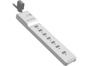 BE107200-06 Belkin 7-Outlet Surge Suppressor Phone Modem Protection 6 Feet Cord 2160 Joules Protection BE107200-06 Belkin 7-Outlet Surge Suppressor Phone Modem Protection 6 Feet Cord 2160 Joules Protection