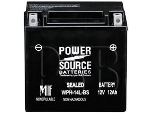 Power Source Batteries WPH14L-BS (YTX14L-BS Replacement) Sealed Maintenance Free Battery 01-347A - 1 Year Manufacturer Warranty! Power Source Batteries WPH14L-BS (YTX14L-BS Replacement) Sealed Maintenance Free Battery 01-347A - 1 Year Manufacturer Warranty!