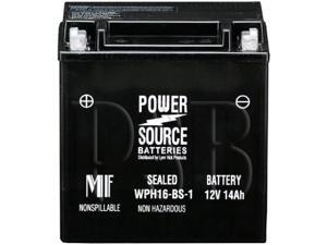 Power Source Batteries WPH16-BS-1 (YTX16BS-1 Replacement) Sealed Maintenance Free Battery 01-349 - 1 Year Manufacturer Warranty! Power Source Batteries WPH16-BS-1 (YTX16BS-1 Replacement) Sealed Maintenance Free Battery 01-349 - 1 Year Manufacturer Warranty!