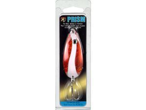 Apex Salmon Fishing PRS58-1 Holographic Spoon 5/8 OZ Red/White Treble Hook Apex Salmon Fishing PRS58-1 Holographic Spoon 5/8 OZ Red/White Treble Hook