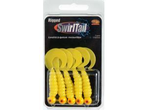 Apex J514-YLLW Rigged Swirltail Jig Head Grubs 1/4 OZ Yellow 5 Pack Apex J514-YLLW Rigged Swirltail Jig Head Grubs 1/4 OZ Yellow 5 Pack