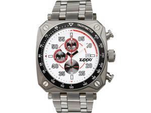 Zippo ZOZO45020 Men's Sport Watch White Dial Black Logo Polished Finish Bracelet Zippo ZOZO45020 Men's Sport Watch White Dial Black Logo Polished Finish Bracelet