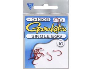 Gamakatsu 4306 Single Egg Brb Shank Red Size 8 10 PK Fishing Hook Gamakatsu 4306 Single Egg Brb Shank Red Size 8 10 PK Fishing Hook