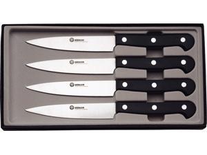 Boker BO57044 Steak Knife Set Includes 4 4" Steak Knives Knives Feature 440 Boker BO57044 Steak Knife Set Includes 4 4" Steak Knives Knives Feature 440